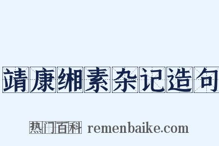 靖康缃素杂记造句是什么意思的图片